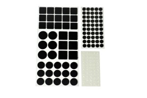Zestaw 142 podkładek (filc czarny, Eva, silikon)