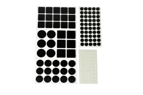 Zestaw 142 podkładek (filc czarny, Eva, silikon)