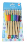Zestaw 8 ołówków z kolorową gumką i uchwytem
