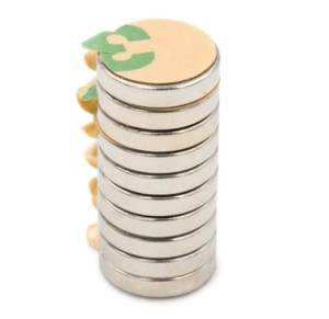 Magnes neodymowy  płytkowy 10x2mm samoprzylepny (10 szt)